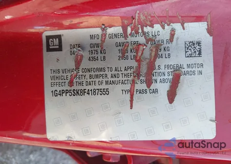 2015 Buick Verano z USA, uszkodzony, nr VIN 1G4PP5SK8F4187555